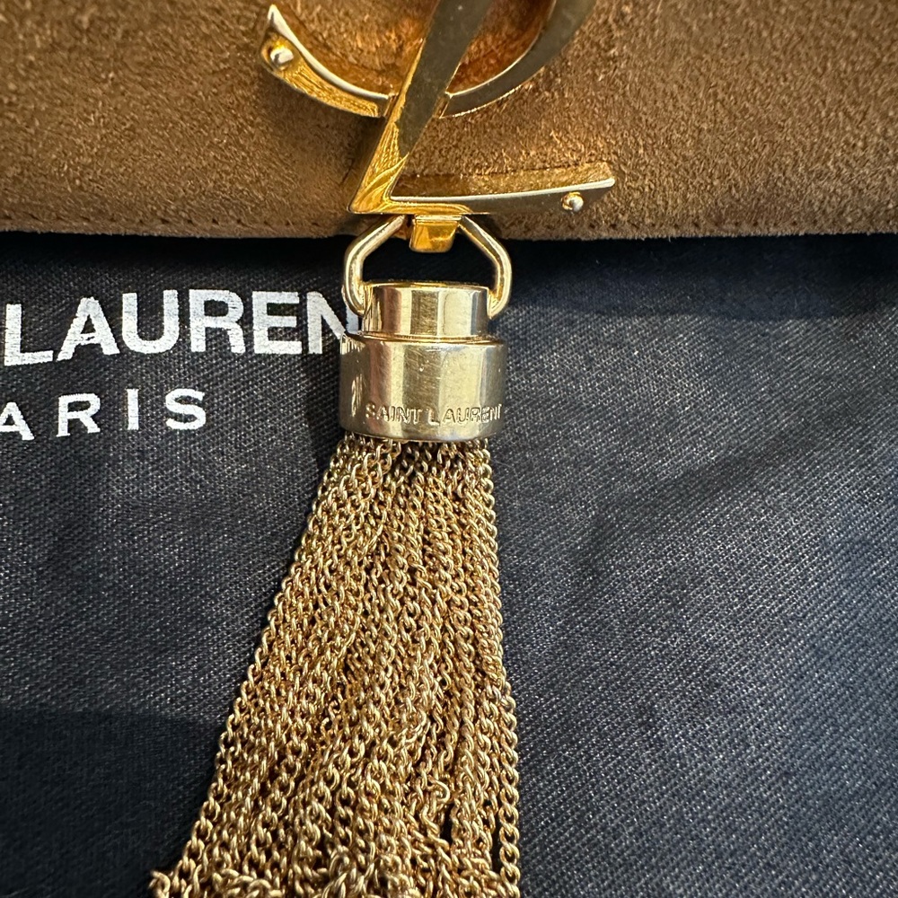 Saint Laurent Brown Suede Small Kate Tassel Crossbody Bag - Picture 3 of 16